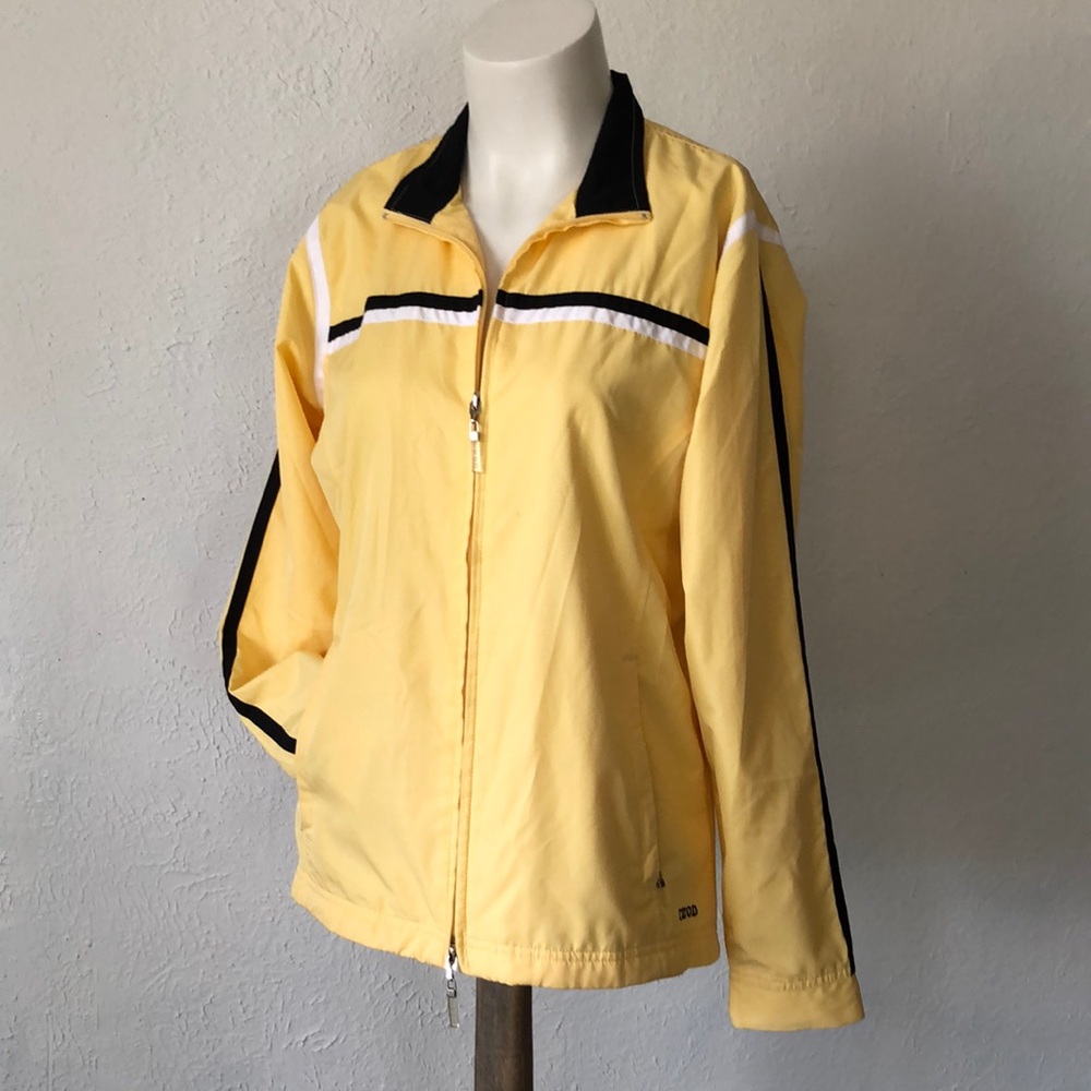 IZod yellow sporty windbreaker size S